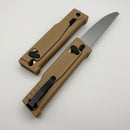 Reate EXO-Performance Gravity Knife Tan Stripe Pattern Handle w/ Stonewashed Nitro-V & Satin Saw Blade