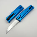 Reate EXO-Performance Gravity Knife Blue Stripe Pattern Handle w/ Stonewashed Nitro-V & Satin Saw Blade