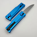 Reate EXO-Performance Gravity Knife Blue Stripe Pattern Handle w/ Stonewashed Nitro-V & Satin Saw Blade
