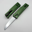 Reate EXO-Performance Gravity Knife Green Stripe Pattern Handle w/ Stonewashed Nitro-V & Satin Saw Blade