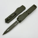 Microtech Ultratech Gen IV D/E Double Full Serrated Cerakote OD Green 11224-D3COD