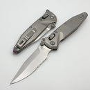 Marfione Select Microtech Socom Ram-Lok Titanium Slab Side Handles w/ Purple Accents & Spear Point Stonewash Serrated M390MK 160RLS-11SMS4