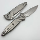Marfione Select Microtech Socom Ram-Lok Titanium Slab Side Handles w/ Purple Accents & Spear Point Stonewash Serrated M390MK 160RLS-11SMS4