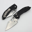 Microtech Borka M-Stitch Auto Black Aluminum Handle & 3.25" Stonewash M390MK 169M-10