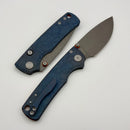 Vosteed Porcupine Ti Slim S90V Blade and Blue Titanium Handle A4814