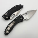 Microtech Borka M-Stitch Auto Black Aluminum Handle & 3.25" Stonewash M390MK 169M-10