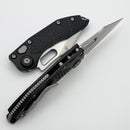 Microtech Borka M-Stitch Auto Black Aluminum Handle & 3.25" Stonewash M390MK 169M-10