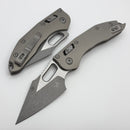 Microtech Knives Manual Stitch RAM LOK Natural Clear Aluminum Handle & Apocalyptic M390MK 169RL-10APNC