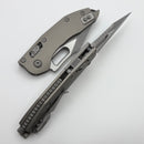 Microtech Knives Manual Stitch RAM LOK Natural Clear Aluminum Handle & Apocalyptic M390MK 169RL-10APNC