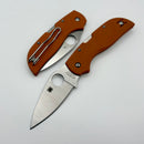 Spyderco Chaparral Lockback Burnt Orange G-10 Handles w/ REX121 Blade C152GPBOR