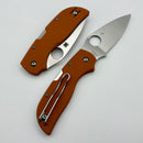 Spyderco Chaparral Lockback Burnt Orange G-10 Handles w/ REX121 Blade C152GPBOR