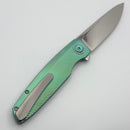 Holt Bladeworks Outlaw w/ Titanium Feather Burnished Handles & Near Mirror M390 181