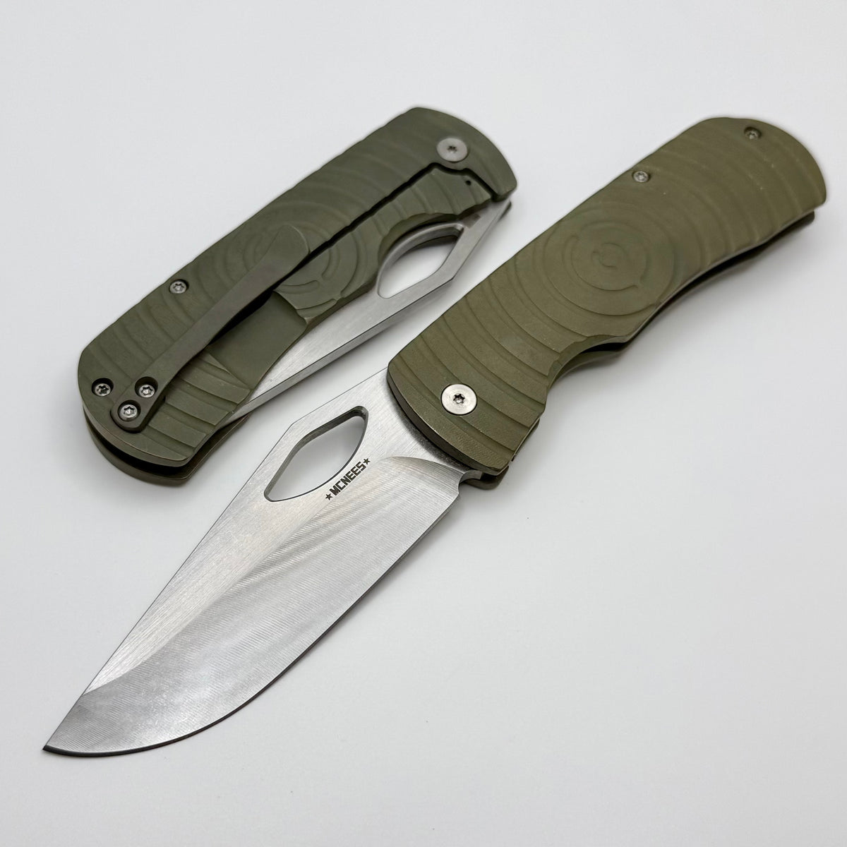 McNees Dixon w/ Green/Bronze Shockwave Titanium Handles & Satin Stonew