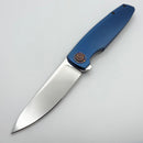 Holt Bladeworks Outlaw w/ Titanium Feather Burnished Handles & Near Mirror M390 186