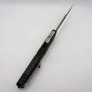 Microtech Knives Combat Troodon Gen III Stonewash Hellhound w/ Black Handle Signature Series 1219-10S (Consignment)