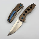 Kansept Knives Cassowary Bronzed Titanium Handles w/ S35VN Blade K2065A5