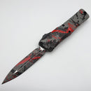 Grenade Blem Microtech Knives Combat Troodon Gen III D/E Bull Shark Gray/Black Red Splatter Signature Series 1142-1BGBKRDSPLS
