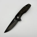 Kansept Knives Cassowary Black Titanium & Rose Carbon Fiber Handles w/ Blackwashed S35VN Blade K2065B3