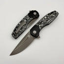 Kansept Knives Cassowary Black Titanium & Nebula Carbon Fiber Handles w/ Grey TiCn S35VN Blade K2065B2