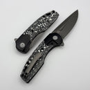 Kansept Knives Cassowary Black Titanium & Nebula Carbon Fiber Handles w/ Grey TiCn S35VN Blade K2065B2