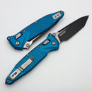 Microtech Socom Ram-Lok w/ Blue Aluminum Frag Handles & Black T/E M390MK 161RL-1FRBL