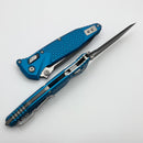 Microtech Socom Ram-Lok w/ Blue Aluminum Frag Handles & Black T/E M390MK 161RL-1FRBL