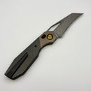 Kansept Knives QTRO Bronze Titanium & Twill Carbon FIber w/ Damascus K1118VH2