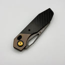 Kansept Knives QTRO Bronze Titanium & Twill Carbon FIber w/ Damascus K1118VH2