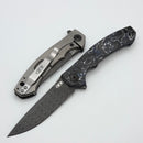 Zero Tolerance Blue/White Carbon Fiber & Titanium Handles w/ 3.25" Vegas Forge Damascus 0450MMC