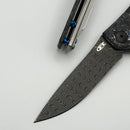 Zero Tolerance Blue/White Carbon Fiber & Titanium Handles w/ 3.25" Vegas Forge Damascus 0450MMC