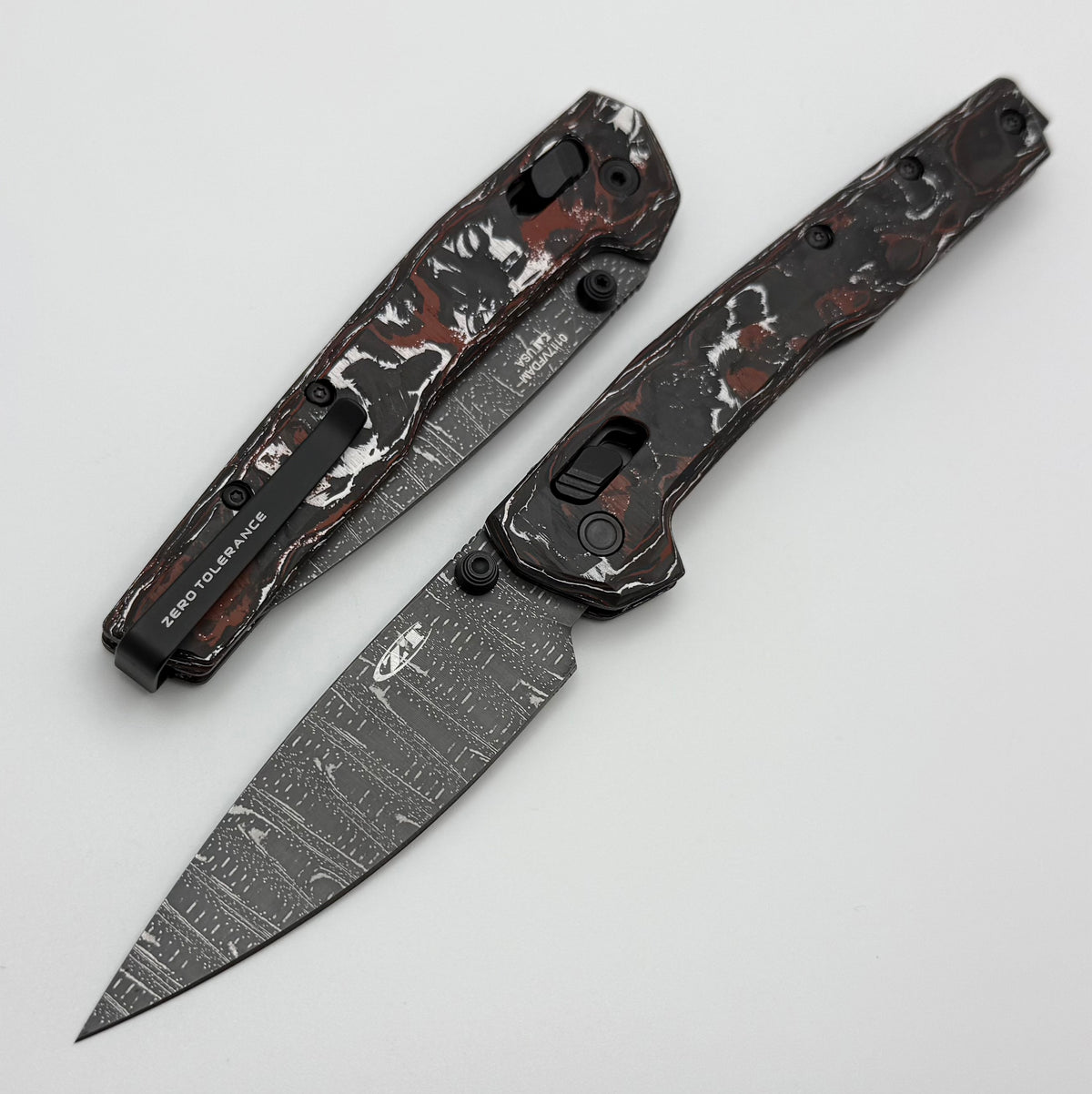 Zero Tolerance Red/White Carbon Fiber Handles w/ 3.3