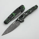 Zero Tolerance Green/White Carbon Fiber Handles w/ 3.3" Vegas Forge Damascus 0117VFWG