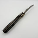 Kansept Knives QTRO Bronze Titanium & Twill Carbon FIber w/ Damascus K1118VH2