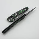 Zero Tolerance Green/White Carbon Fiber Handles w/ 3.3" Vegas Forge Damascus 0117VFWG