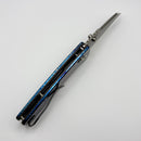 Kansept Knives Main Street Lightning Strike Titanium Handles w/ Damascus K1015V6