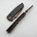 Kansept Knives Main Street Black Micarta Handles w/ Rose Gold 154CM K1015V11