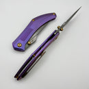 Kansept Knives Navaja Purple Anodized Titanium w/ Damascus K1149A2