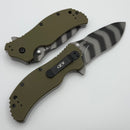 Zero Tolerance 0350 Olive Green G-10 Handles & Tiger Stripe MagnaCut ZT0350TS