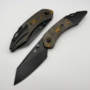Kansept Knives K9 Titanium & 80's Camo Carbon Fiber Handle w/ Blackwash S35VN K1151A3