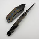 Kansept Knives K9 Titanium & 80's Camo Carbon Fiber Handle w/ Blackwash S35VN K1151A3