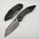 Kansept Knives K9 Titanium & Twill Carbon Fiber Handle w/ Damascus K1151A4