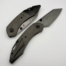 Kansept Knives K9 Titanium & Twill Carbon Fiber Handle w/ Damascus K1151A4