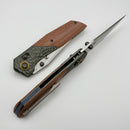 Kansept Knives Deadite Rock Texture Gray Aluminum & Brown Micarta w/ Stonewashed 154CM T1081V1