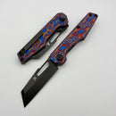 Kansept Knives Lucero Blue/Red Vortex Micarta w/ Blackwash 154CM T2156A2