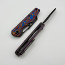 Kansept Knives Lucero Blue/Red Vortex Micarta w/ Blackwash 154CM T2156A2