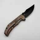 Kansept Knives Orion Bronze Anodized Titanium w/ Milled Blackwash S35VN K1089A5