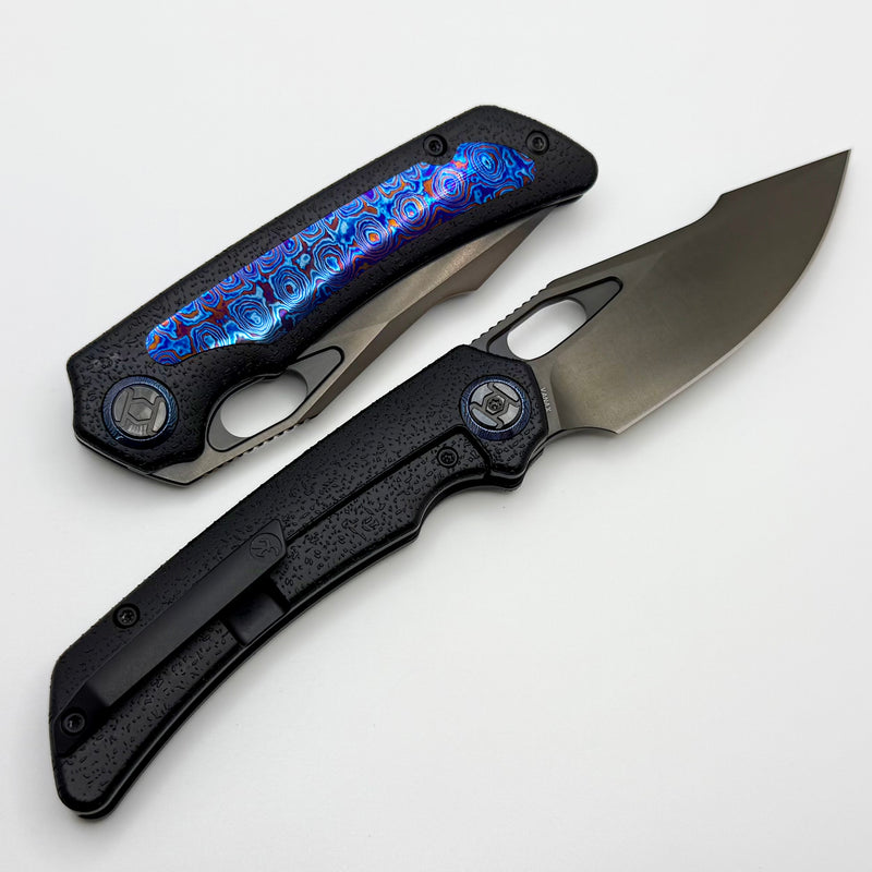 Kunwu Jericho Raindrop Texture Timascus Inlaid Titanium Handles & DLC