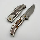 Kansept Knives Orion Bronze Anodized & Machined Titanium Handles w/ Milled S35VN K1089B3