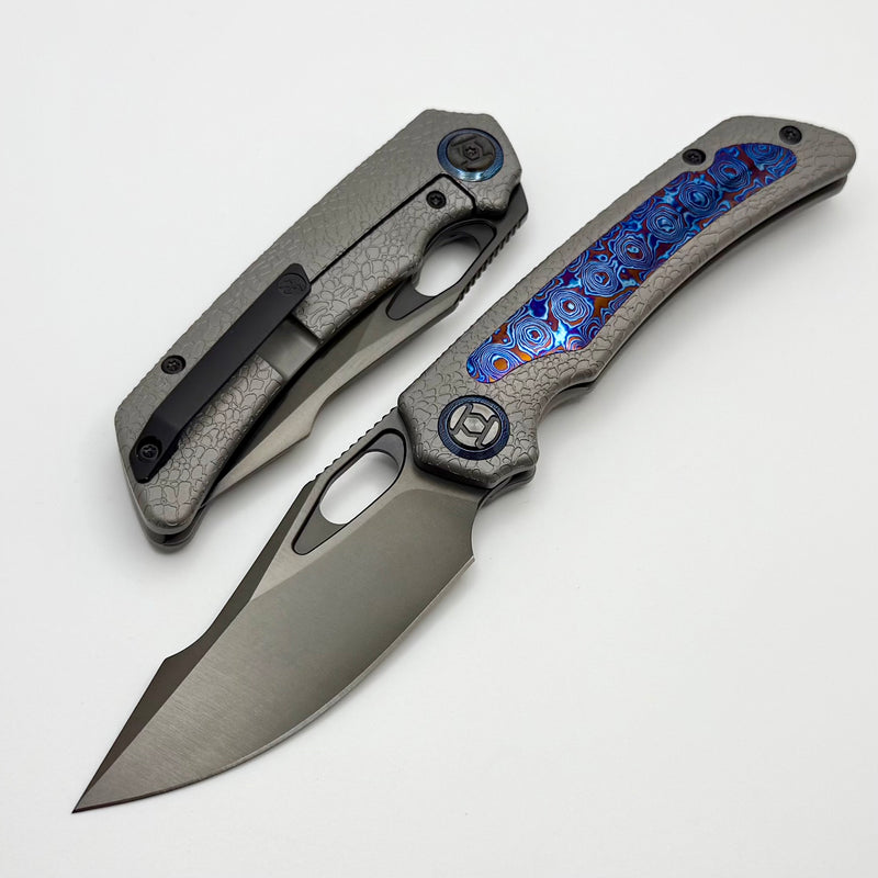 Kunwu Jericho Honeydew Texture Timascus Inlaid Titanium Handles & DLC