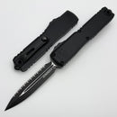Microtech Ultratech Gen IV D/E Tactical Full Serrated w/ Black Flag Deep Engraved Handle 11224-3T-FLAG